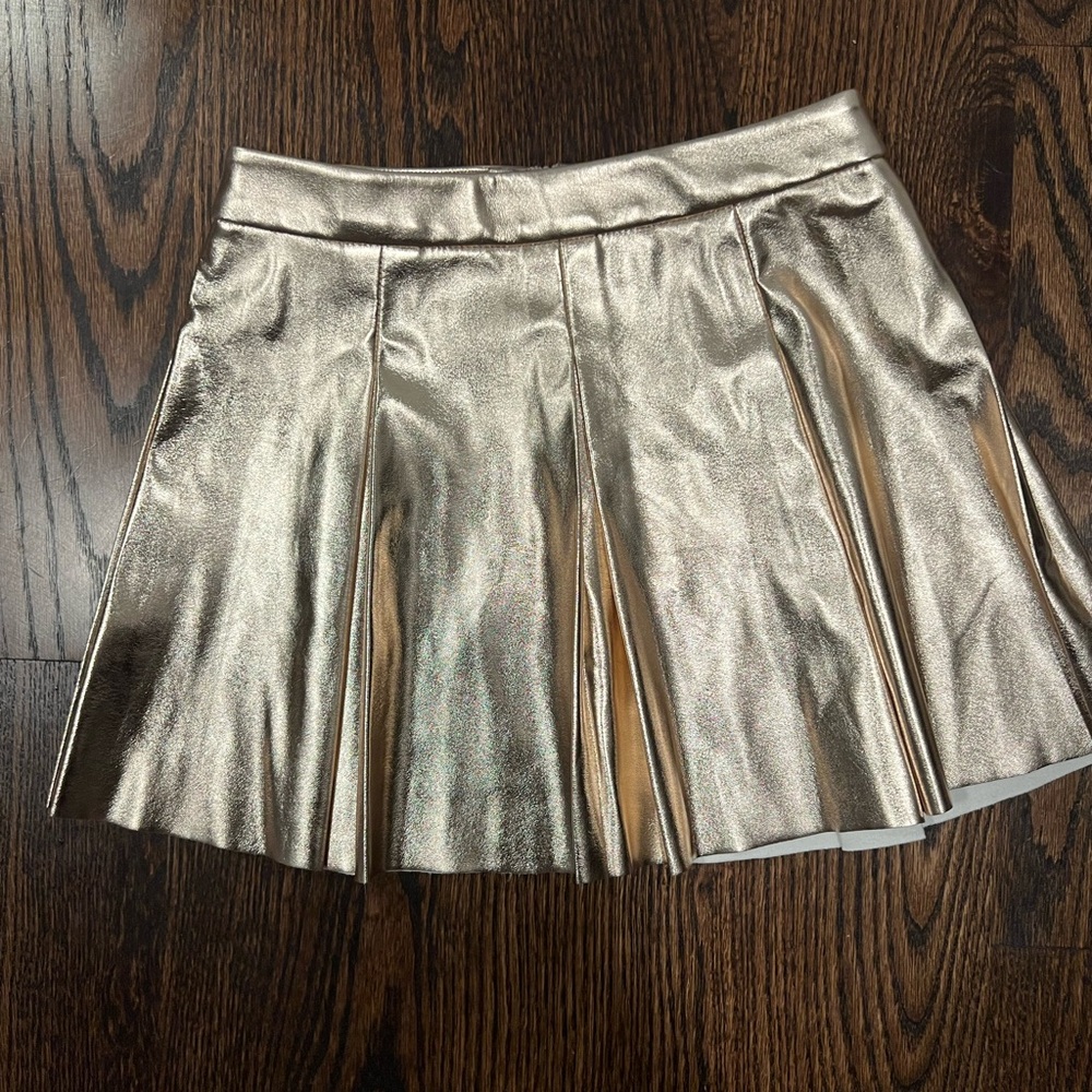 Crewcuts Collection Metallic Pleated Skirt - Girls Size 8